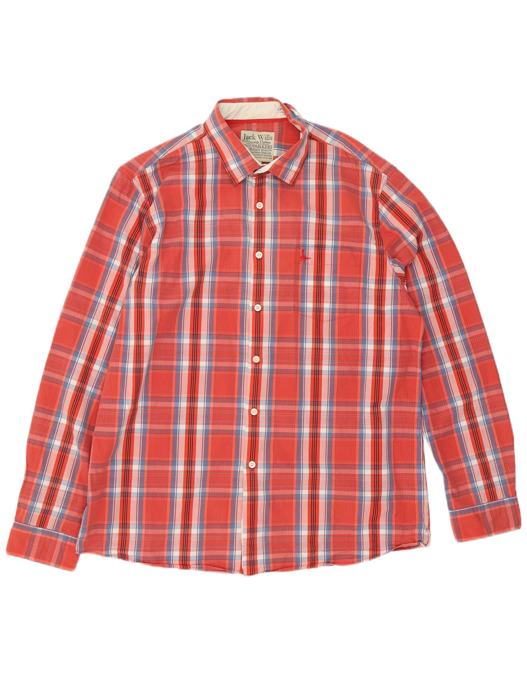 Camisa masculina JACK WILLS XL de algodão xadrez vermelho