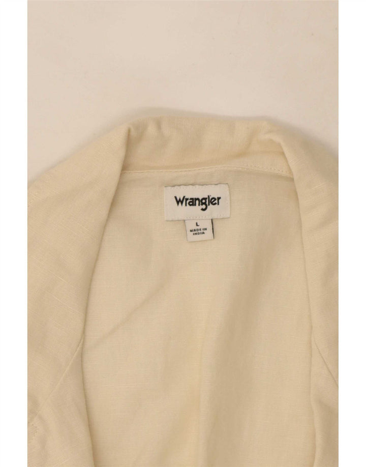 Camisa Wrangler feminina de manga curta grande tamanho UK 16 grande off white