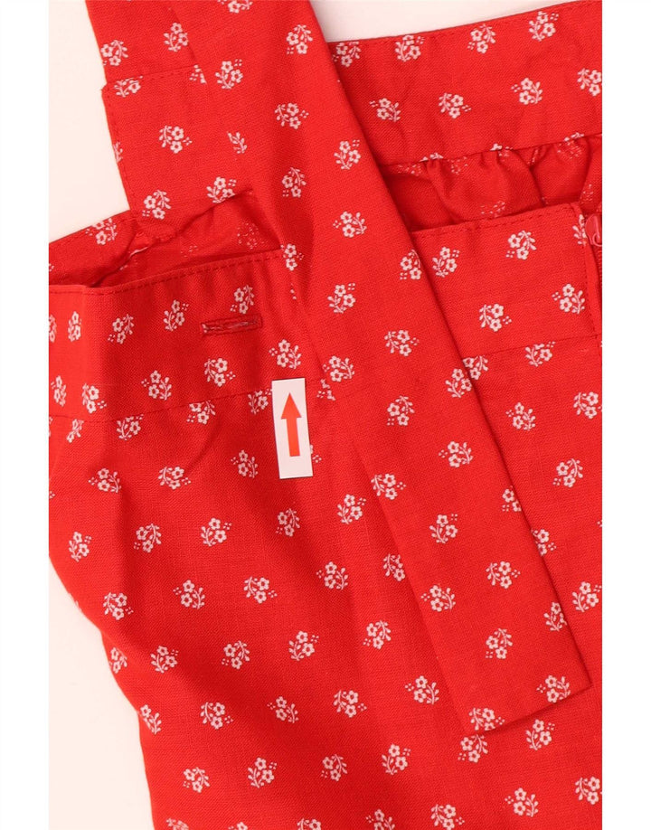 Vintage Womens Sundress UK 12 Floral Vermelho Médio