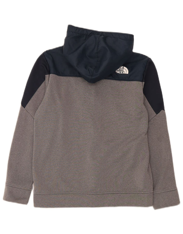 Suéter com capuz The North Face Boys Zip 11-12 anos grande bloco cinza