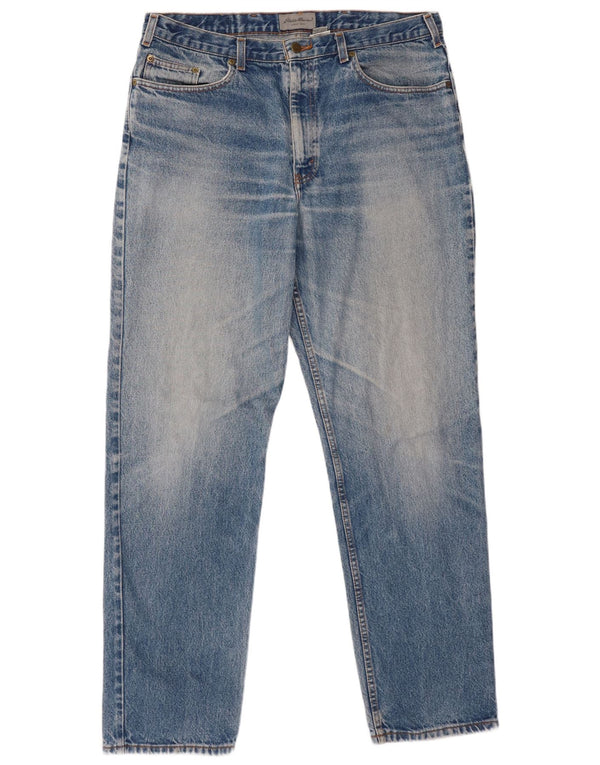 Eddie Bauer Mens Tapered Jeans W38 L34 Azul Algodão