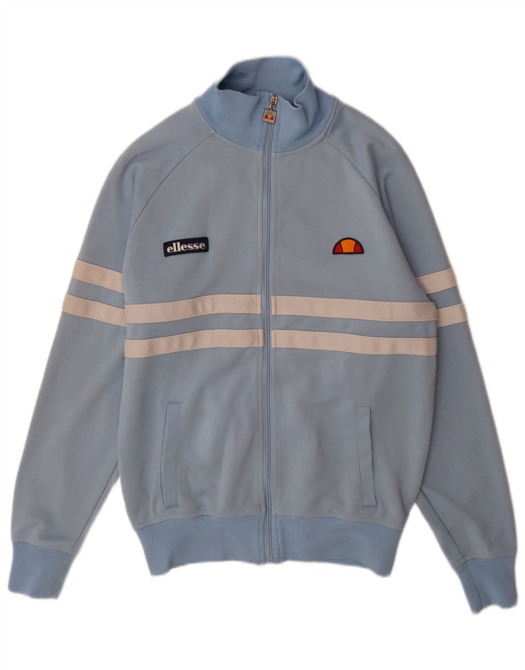 Jaqueta masculina de agasalho Ellesse com listras azuis médias de algodão