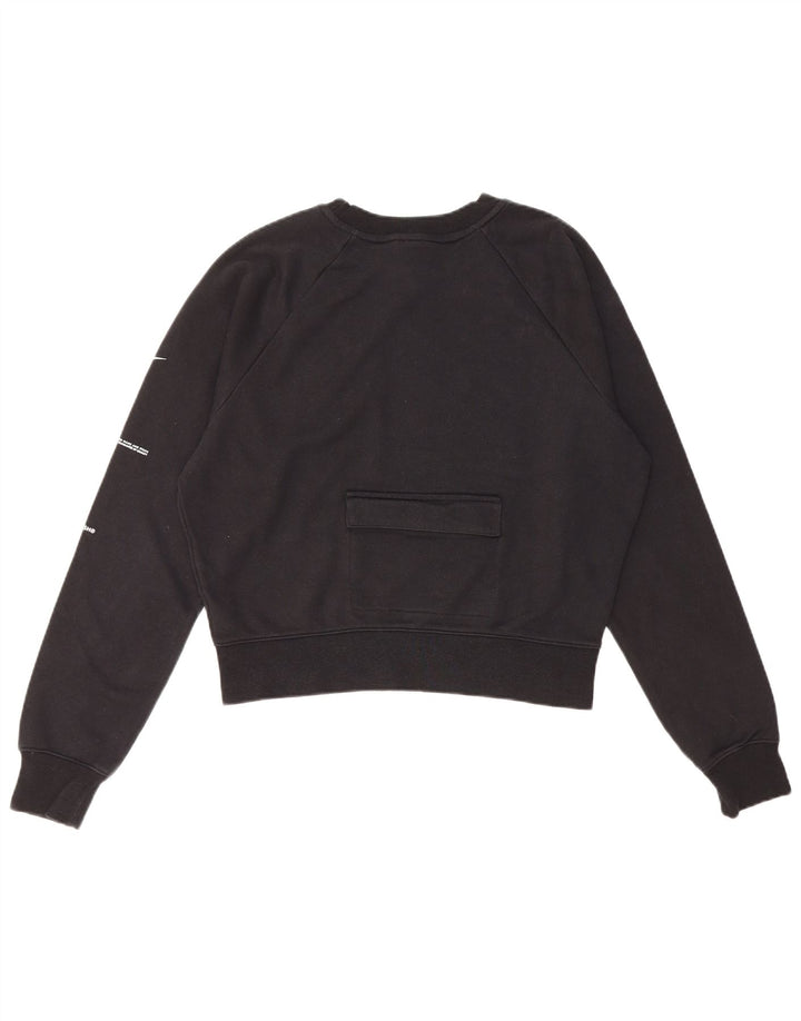 Moletom Nike Swoosh Crop Oversized Jumper UK 10 Pequeno Preto