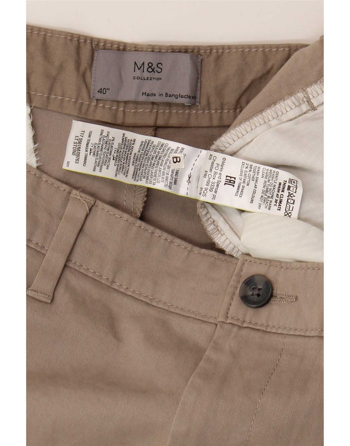 Shorts chino masculino Marks & Spencer W40 XL algodão bege