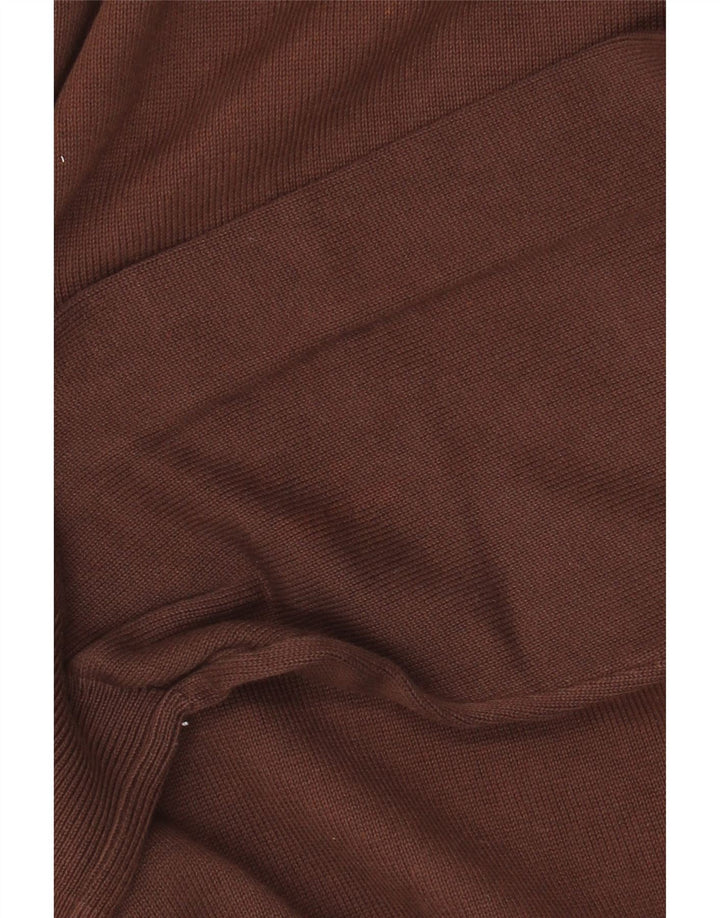 Zara Suéter masculino com decote em V XL algodão marrom