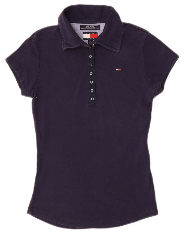 Camisa polo feminina Tommy Hilfiger Reino Unido 12 algodão azul marinho médio