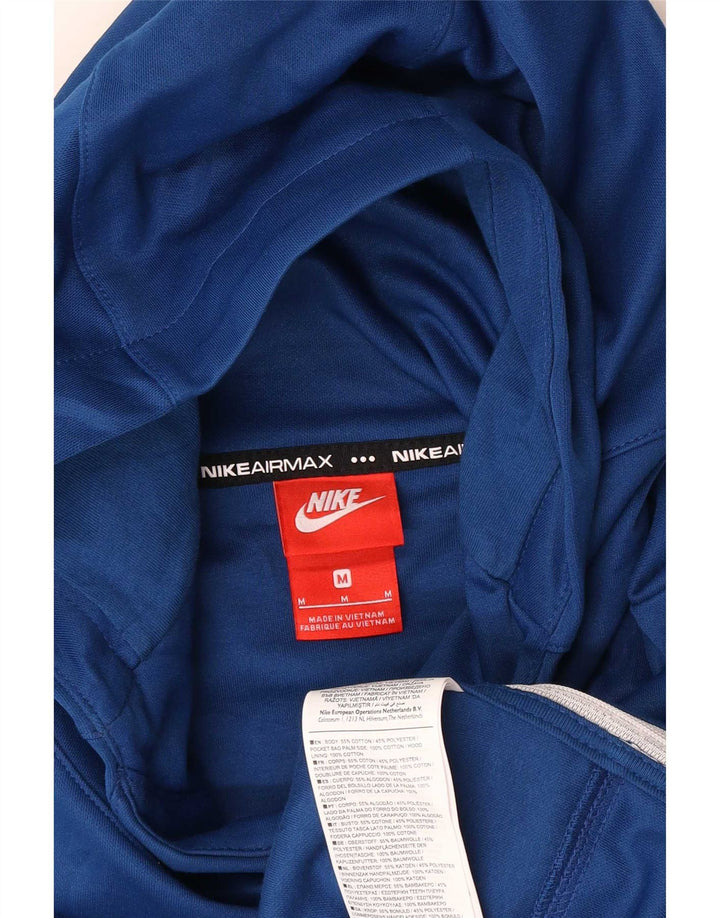 Jumper com capuz gráfico masculino Nike médio azul algodão
