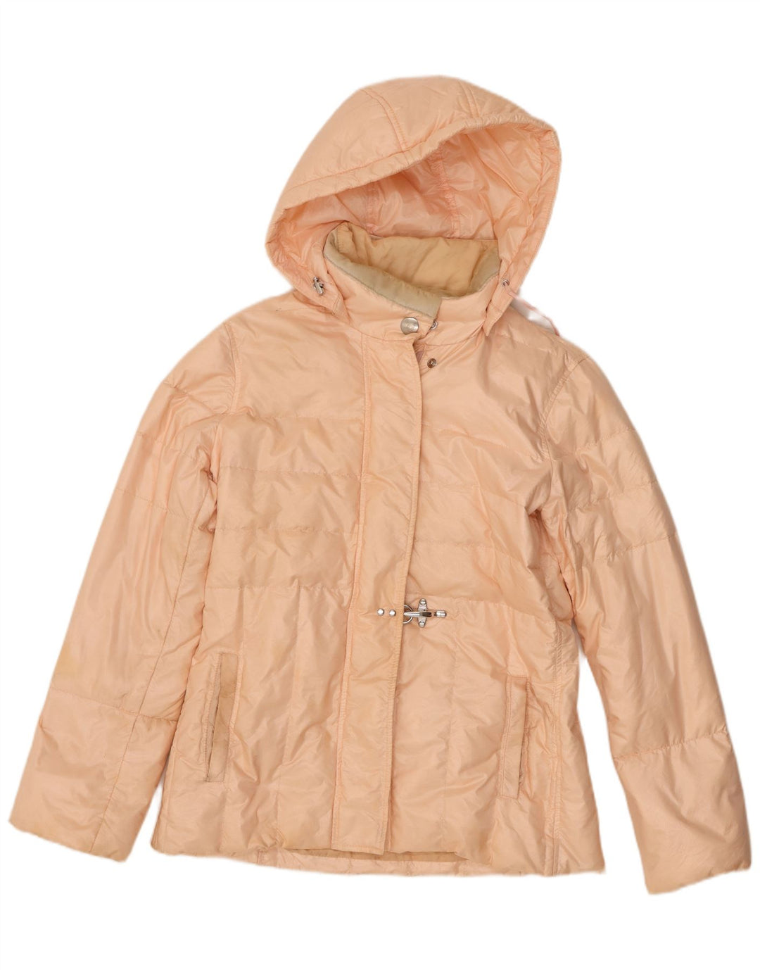 Jaqueta feminina acolchoada com capuz Fay UK 14 grande rosa sintético