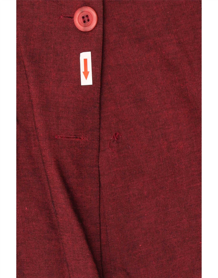 Jaqueta blazer feminina vintage de 2 botões IT 46 Viscose grande Borgonha