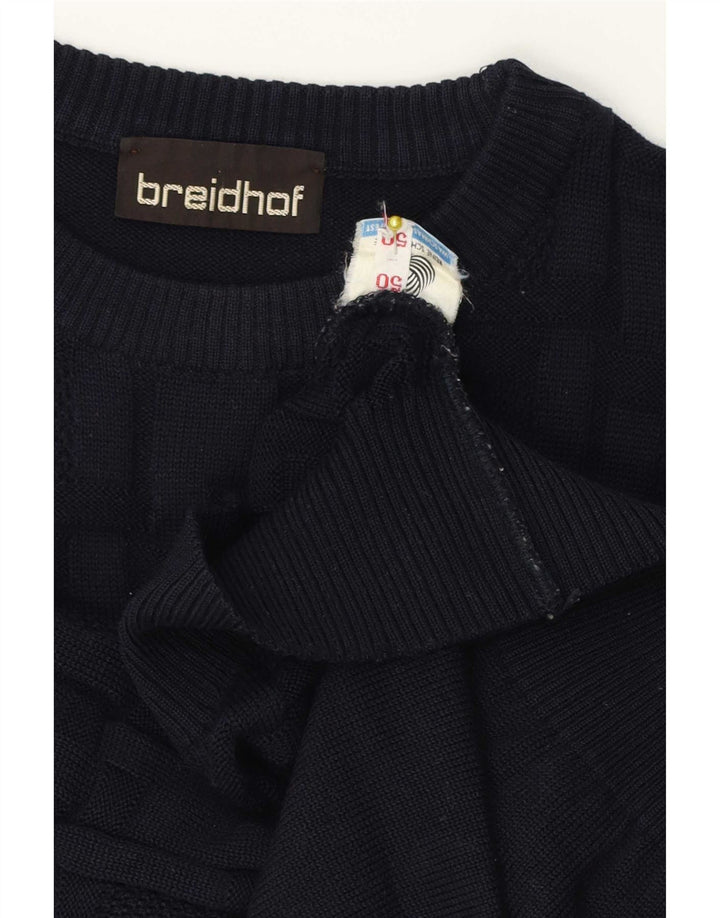 Suéter masculino Breidhof com gola redonda IT 50 médio azul marinho lã nova