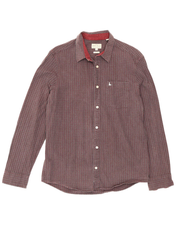 Camisa masculina de flanela Jack Wills Slim Fit cinza médio algodão guingão