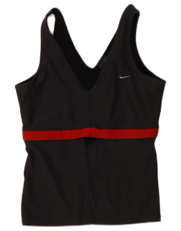 Nike Womens Vest Top UK 14/16 Grande Preto Colorblock Poliéster