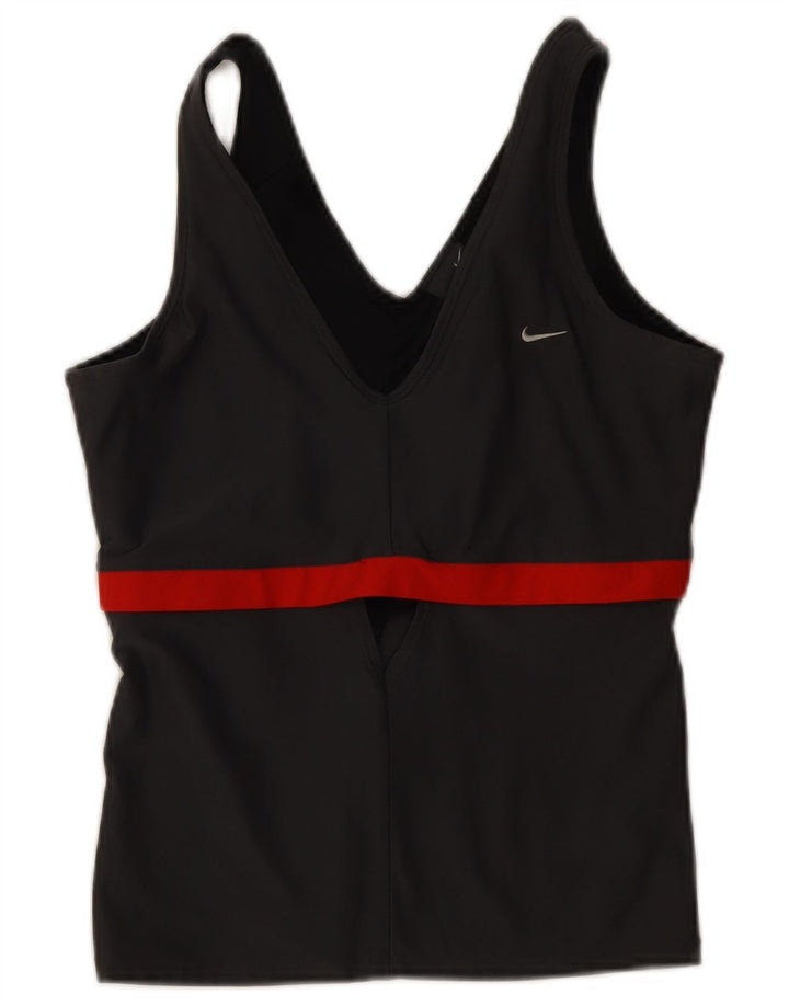 Nike Womens Vest Top UK 14/16 Grande Preto Colorblock Poliéster