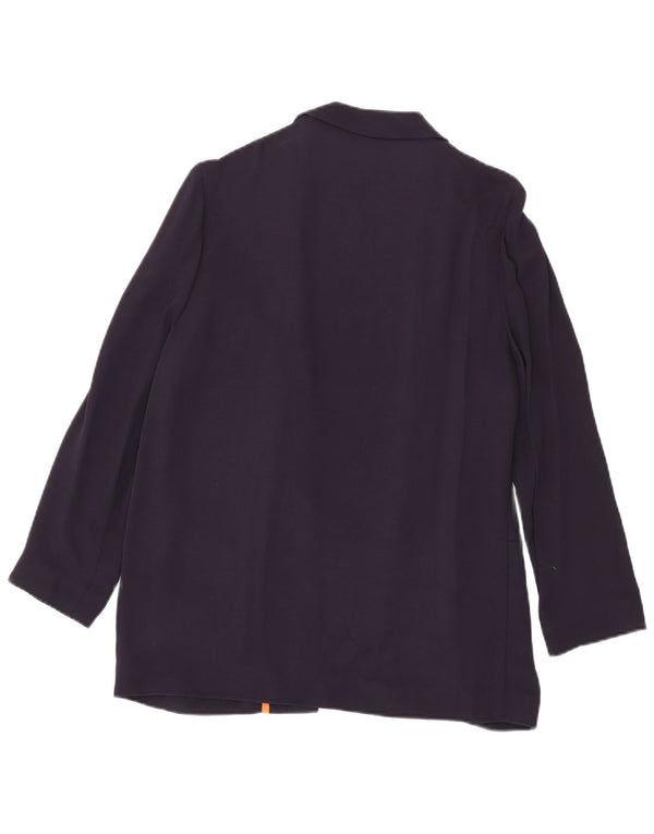WHISTLES Jaqueta blazer feminina aberta Reino Unido 12 médio azul marinho viscose