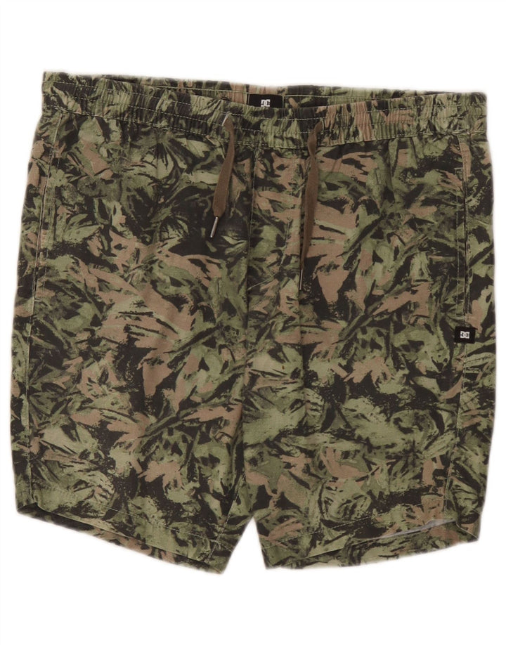 Shorts esportivos masculinos DC pequeno algodão camuflado verde
