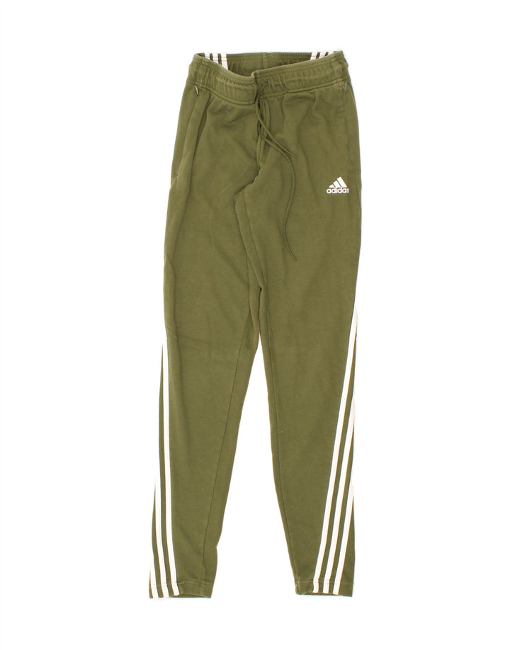 ADIDAS Womens Tracksuit Trousers UK 4 XS Green Cotton Vintage Adidas and Second-Hand Adidas from Messina Hembry 
