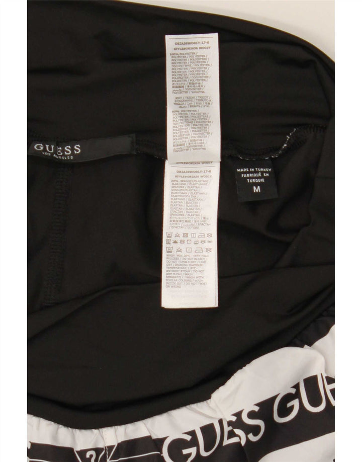 Guess Womens Graphic Sport Shorts UK 12 Médio Preto Listrado Poliéster