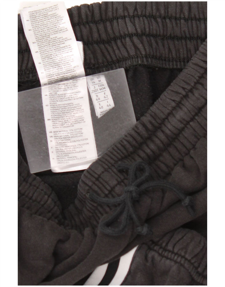 ADIDAS Womens Tracksuit Calças Joggers UK 14 Médio Algodão Preto
