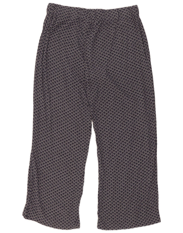 Calça casual feminina Marks & Spencer com padrão abstrato Reino Unido 16 grande W34 L30
