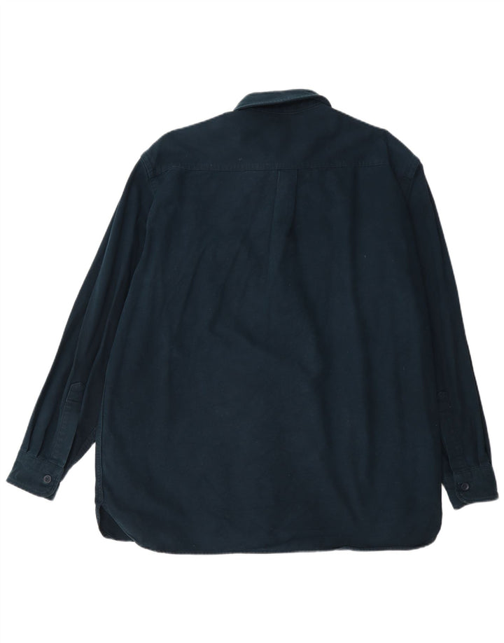 Camisa masculina L.L.Bean Regular Fit grande algodão azul marinho