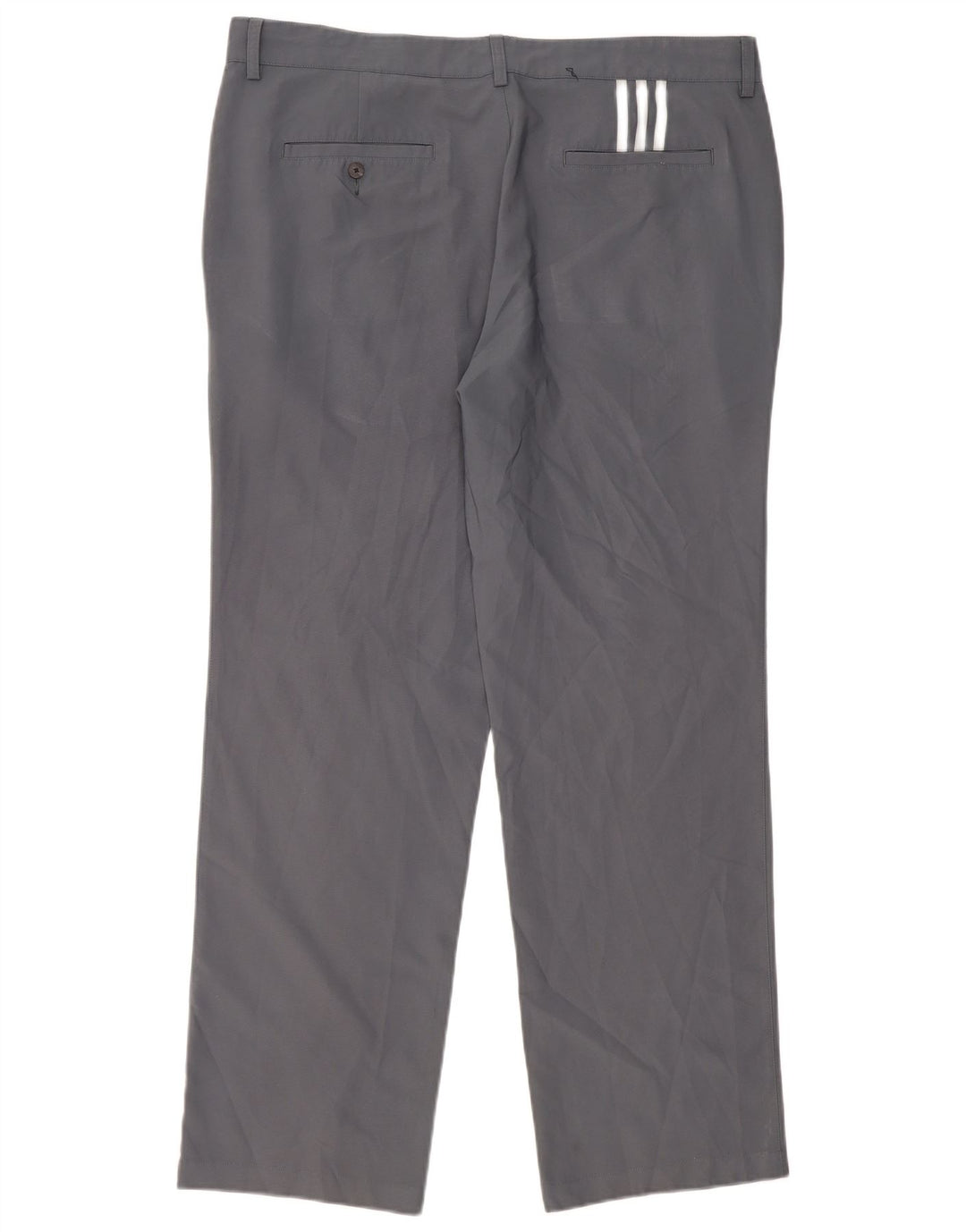 Adidas Mens Climalite Straight Chino Calças W38 L32 Cinza Poliéster