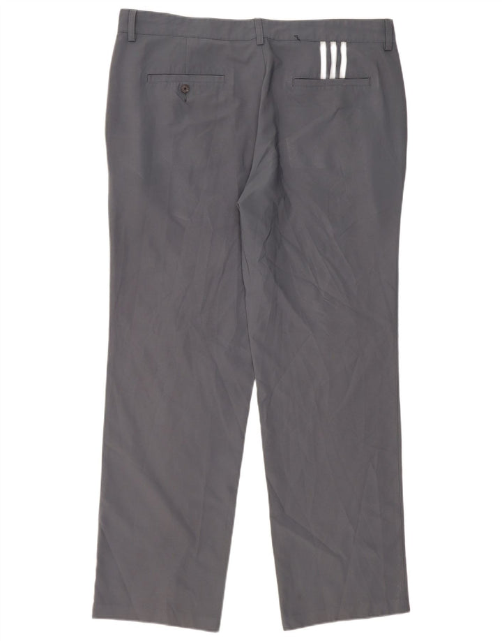 Adidas Mens Climalite Straight Chino Calças W38 L32 Cinza Poliéster
