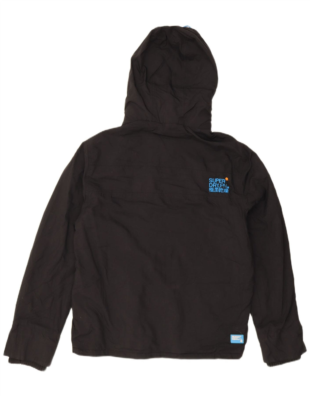 Jaqueta corta-vento masculina Superdry com capuz e blusão UK 40 grande preto