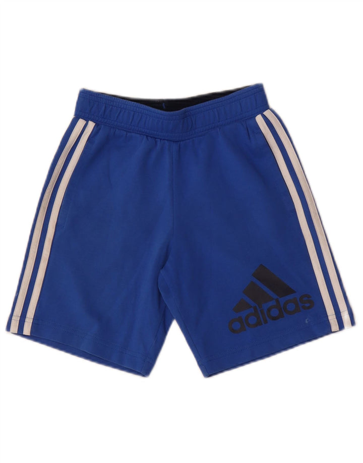 Shorts esportivos masculinos Adidas 9-10 anos pequeno azul algodão