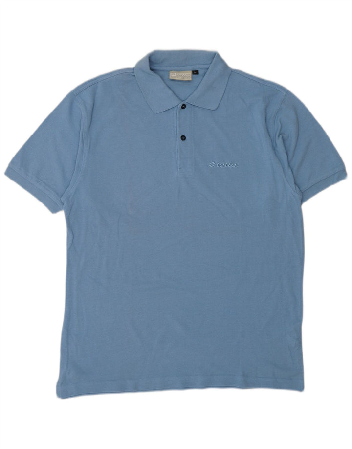 Camisa polo masculina LOTTO grande algodão azul