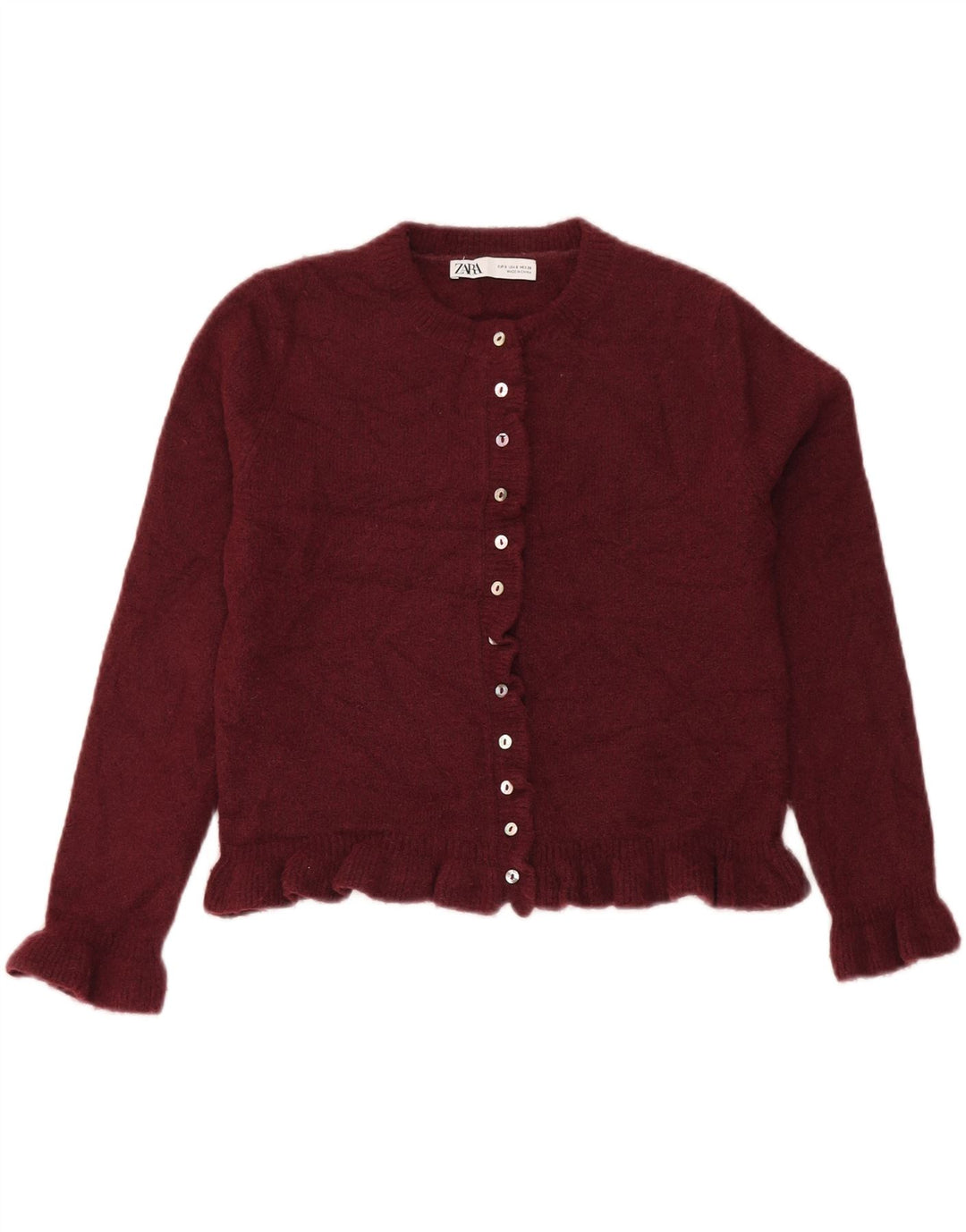 Zara Suéter Cardigan Feminino Crop Oversized Reino Unido 10 Pequeno Poliéster Marrom