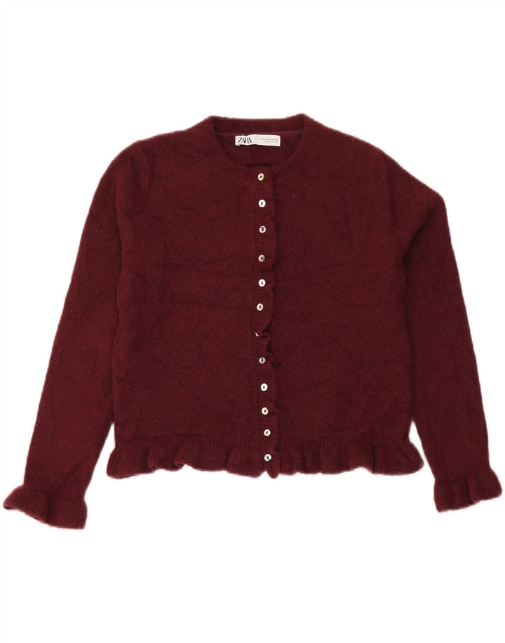 Zara Suéter Cardigan Feminino Crop Oversized Reino Unido 10 Pequeno Poliéster Marrom
