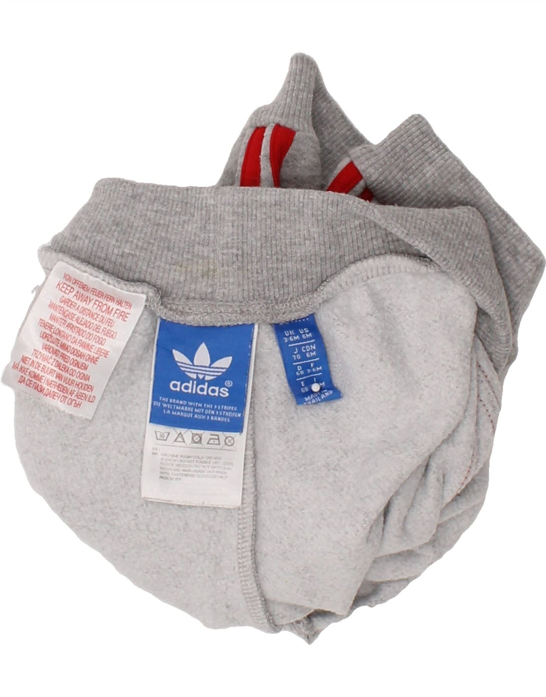 ADIDAS Baby Girls Joggers Tracksuit Trousers 3-6 Months Grey Cotton Vintage Adidas and Second-Hand Adidas from Messina Hembry 