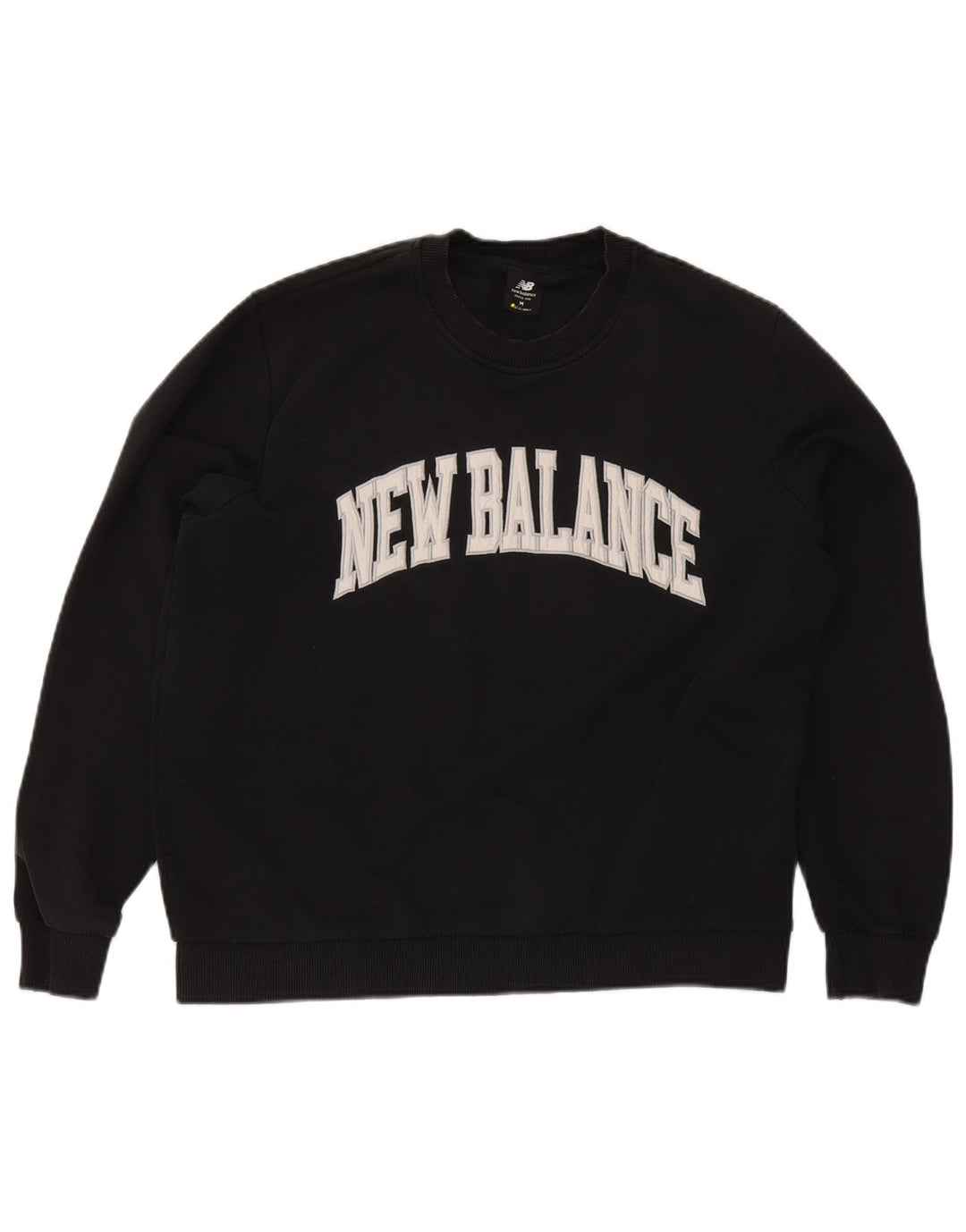 New Balance Mens Graphic Moletom Jumper Médio Algodão Preto