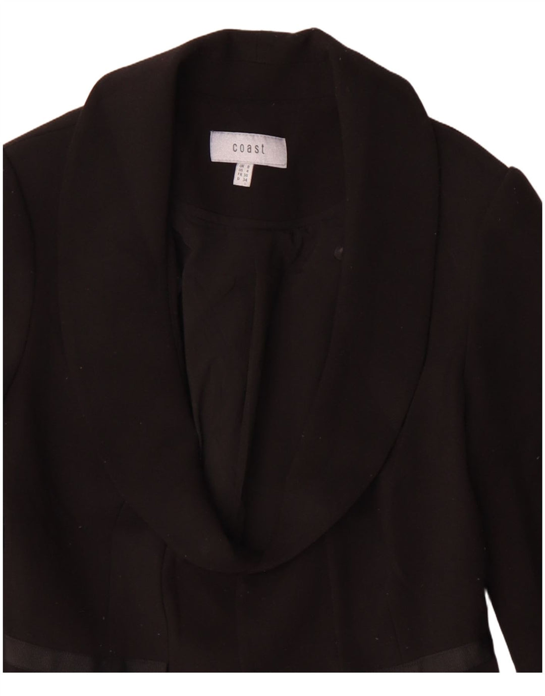 Coast Womens Open Blazer Jacket UK 8 Pequeno Poliéster Preto