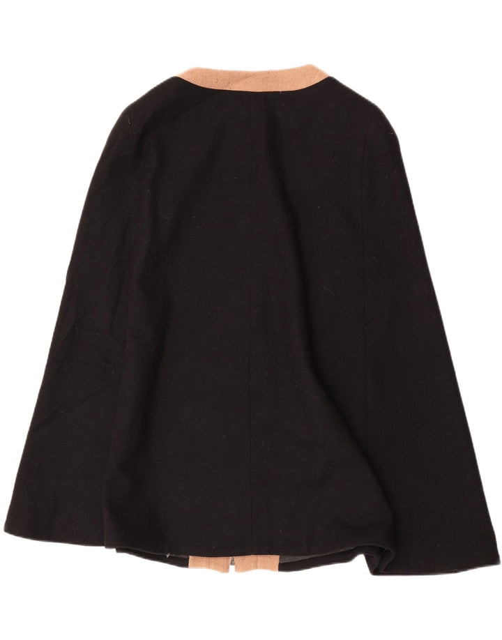 Casaco poncho feminino Laura Ashley Reino Unido 16 grande lã colorblock preto