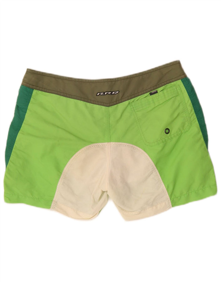 Shorts de natação masculino gráfico RRD poliéster colorblock verde médio
