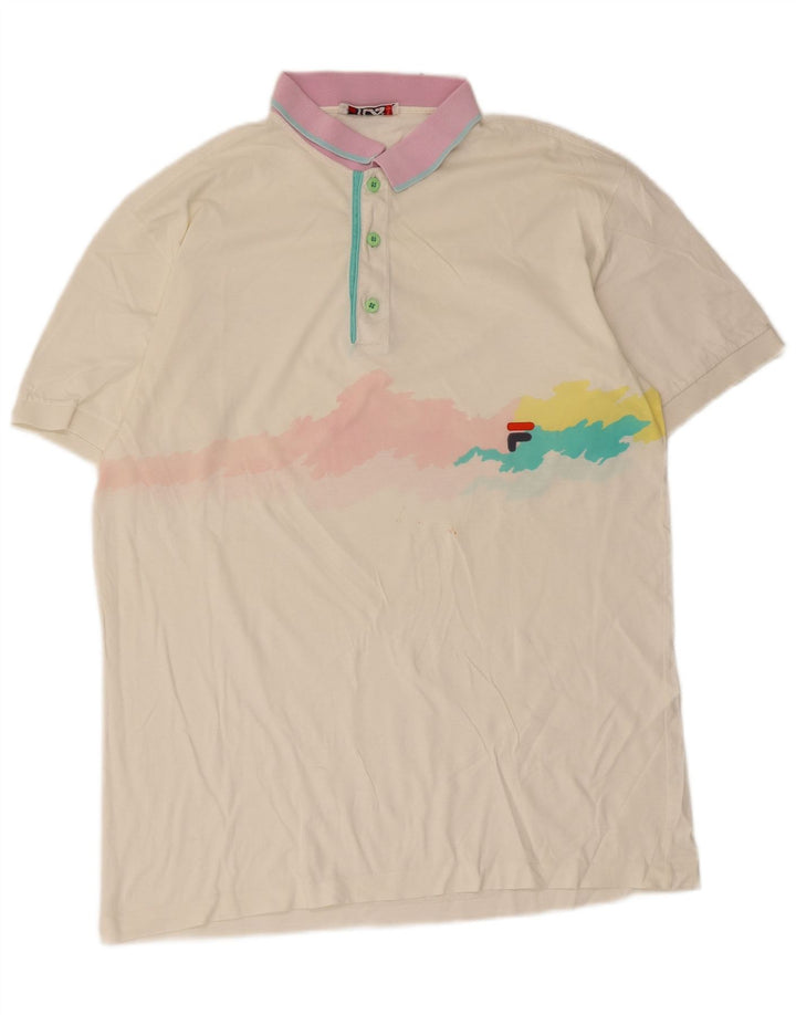 Camisa polo masculina Fila IT 54 XL branca tie-dye
