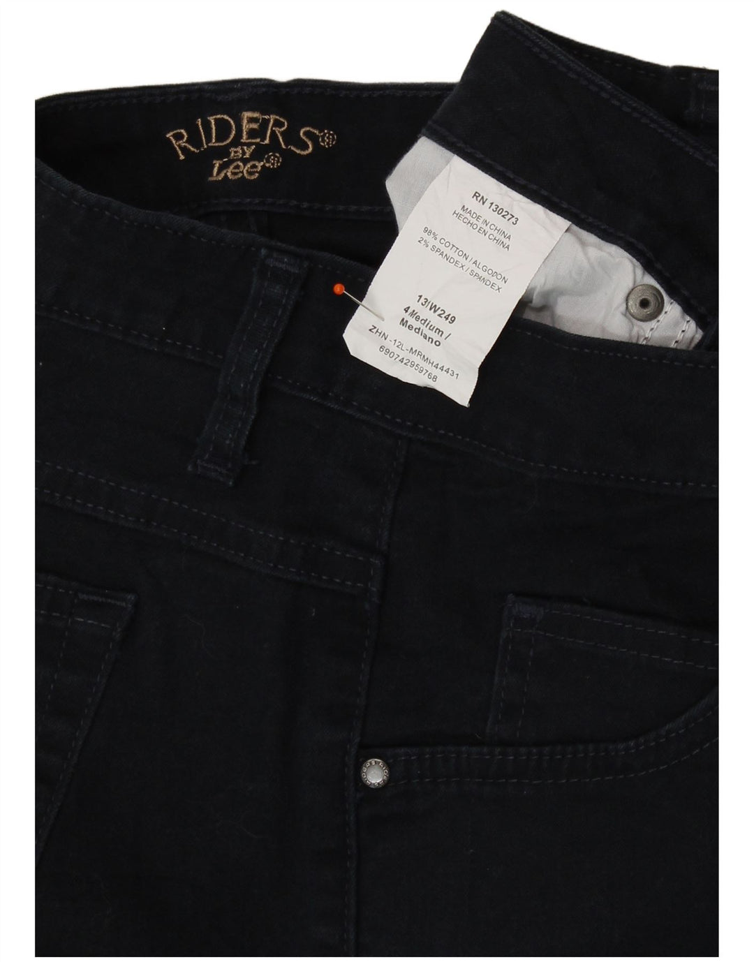 LEE Womens Riders Capri Jeans US 4 Pequeno W27 L18 Azul Marinho Algodão