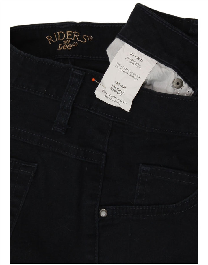 LEE Womens Riders Capri Jeans US 4 Pequeno W27 L18 Azul Marinho Algodão