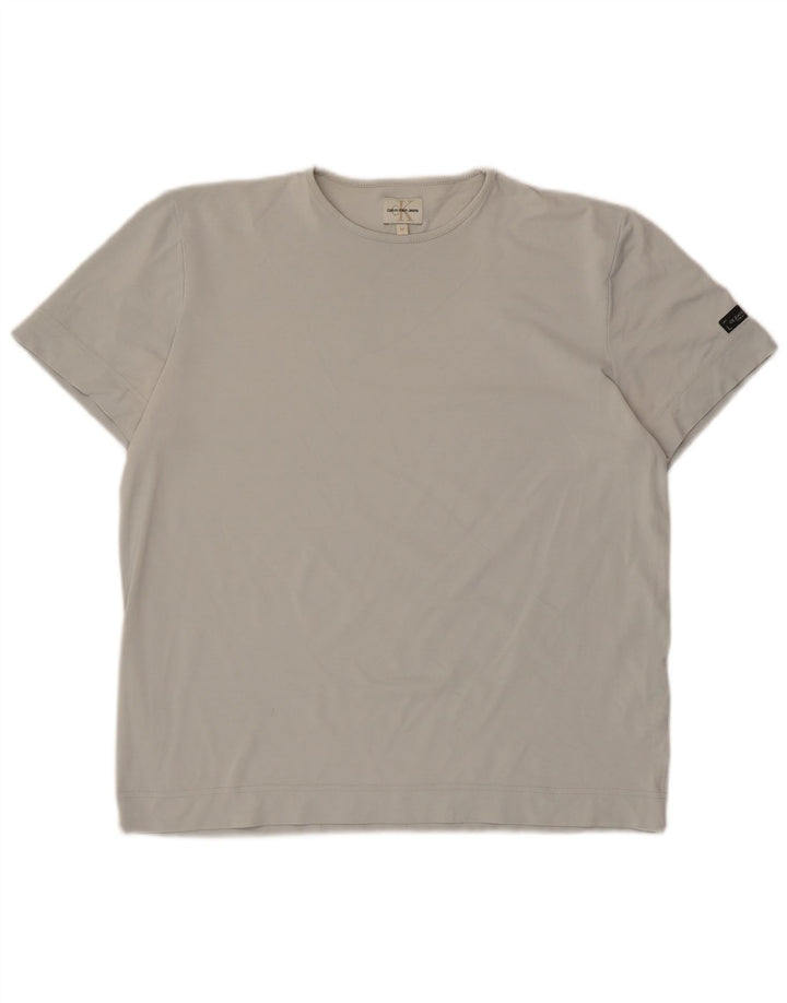 Camiseta masculina Calvin Klein Jeans cinza médio