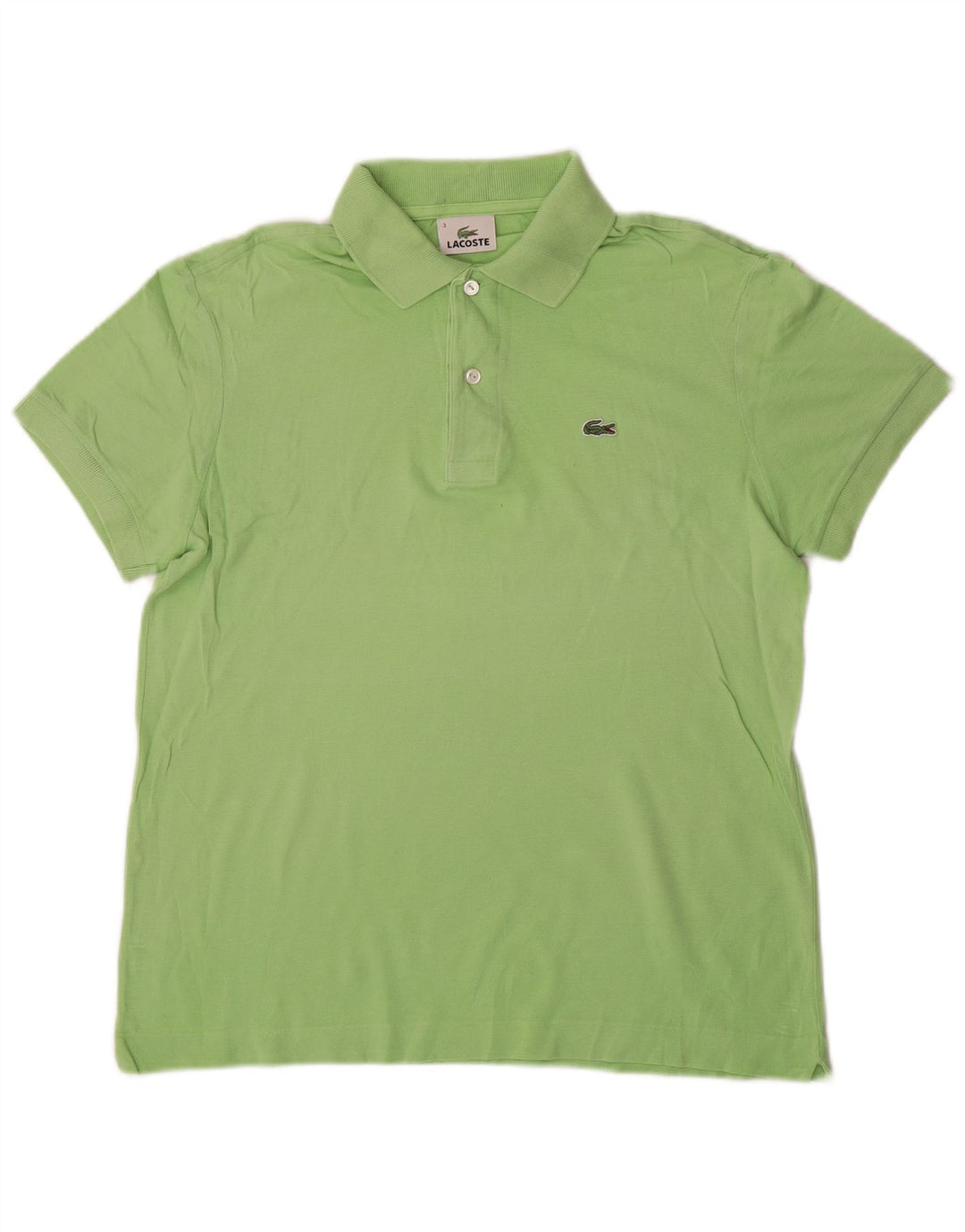 Camisa polo masculina Lacoste tamanho 3 pequeno algodão verde