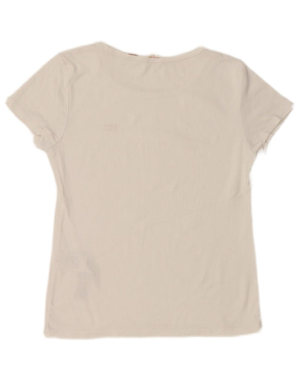 Camiseta feminina LEVI'S UK 12 algodão branco médio