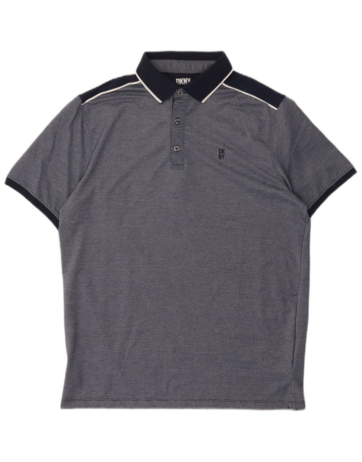 Camisa polo masculina DKNY médio algodão azul marinho