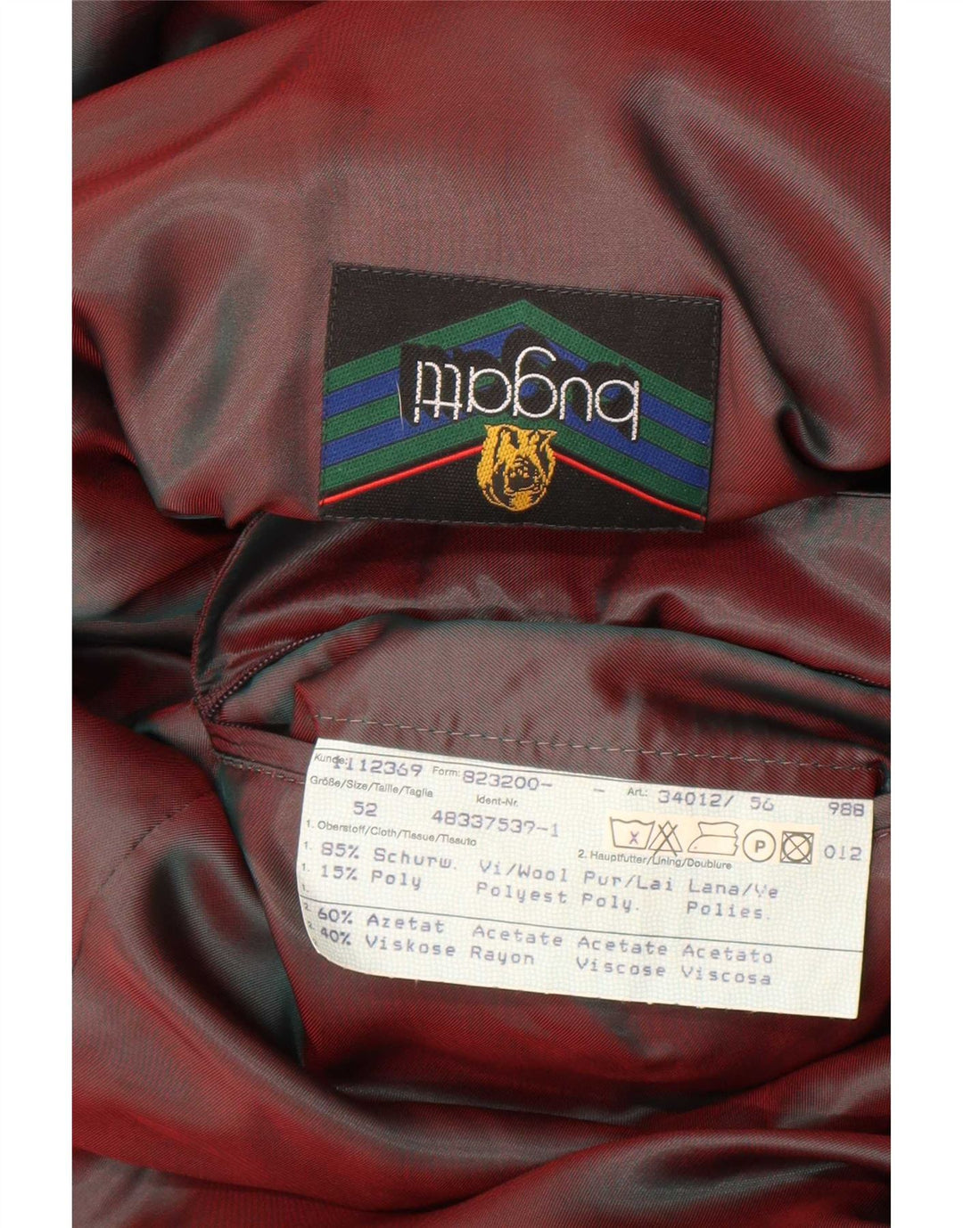 Sobretudo masculino Bugatti EU 52 XL lã preta
