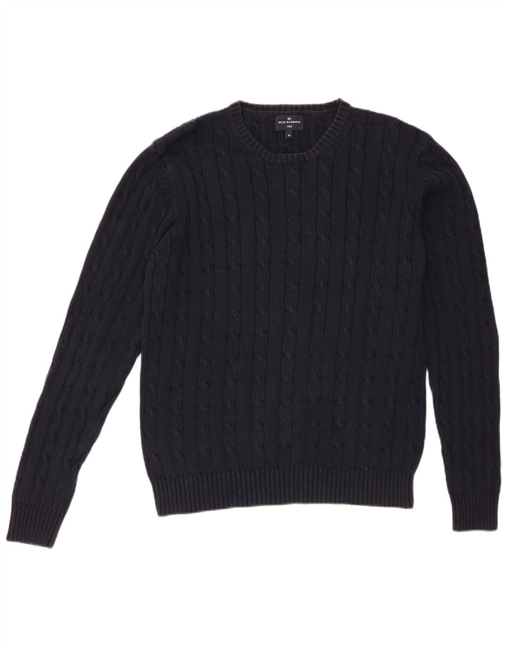 Suéter masculino Marks & Spencer Blue Harbor com gola redonda, azul marinho médio