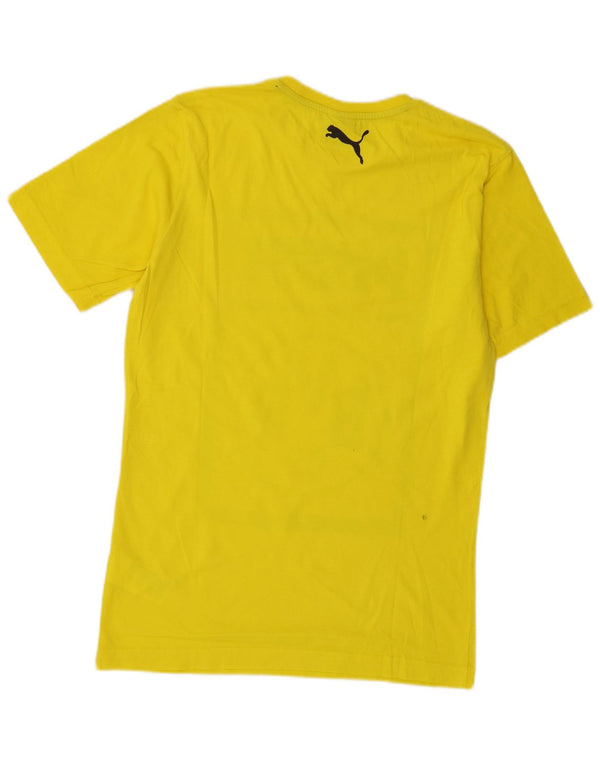 Puma Mens Graphic T-Shirt Top Médio Algodão Amarelo