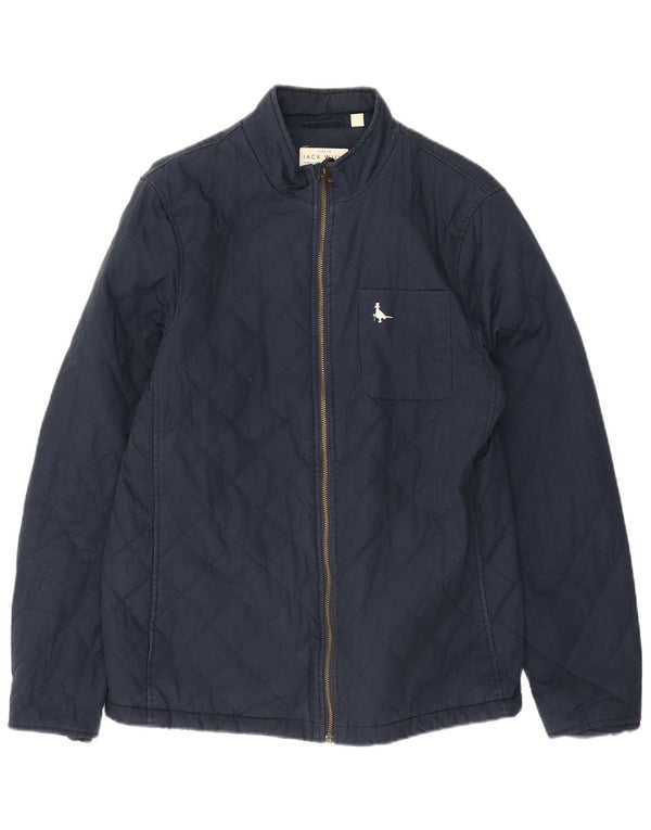 Jaqueta acolchoada masculina Jack Wills Reino Unido 38 algodão azul marinho médio