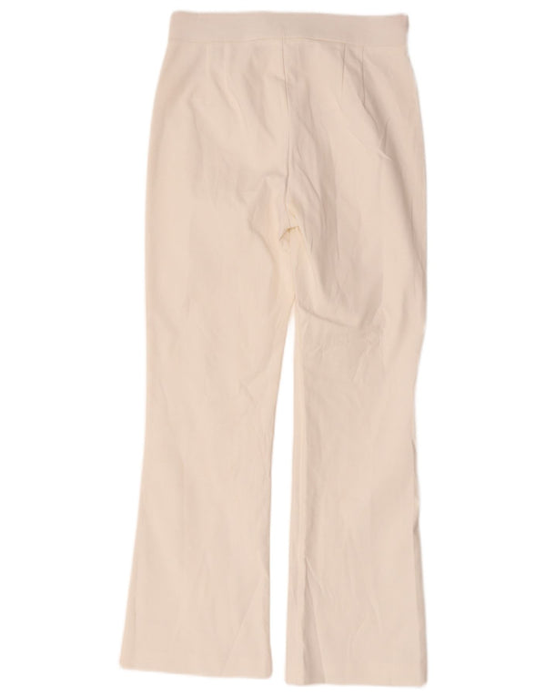 Zara Calça feminina casual bootcut pequena W26 L26 algodão branco