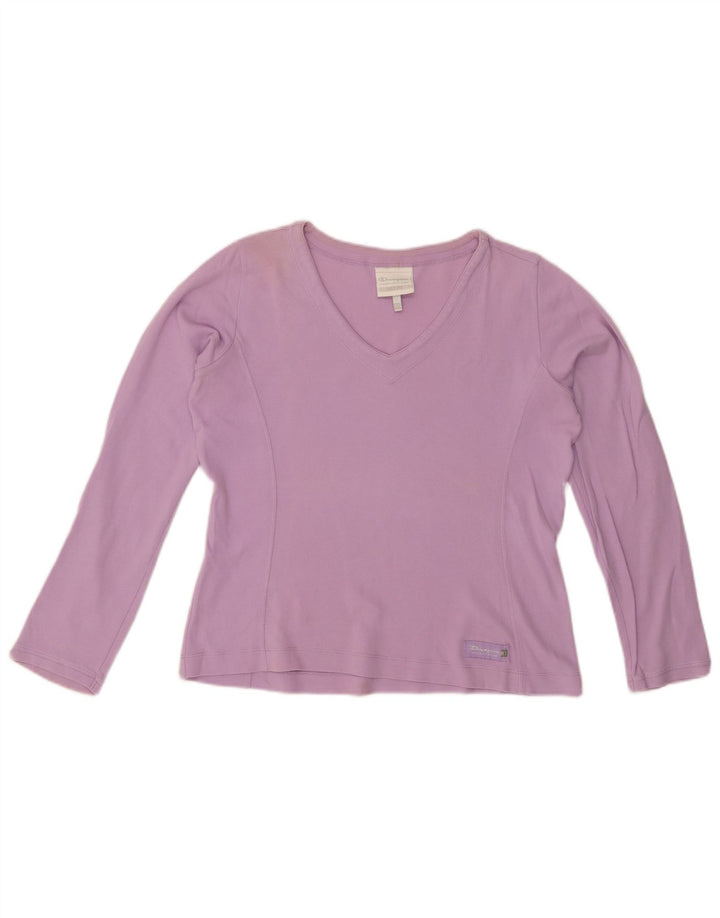CHAMPION Top feminino Easy Fit manga comprida Reino Unido 14 médio roxo