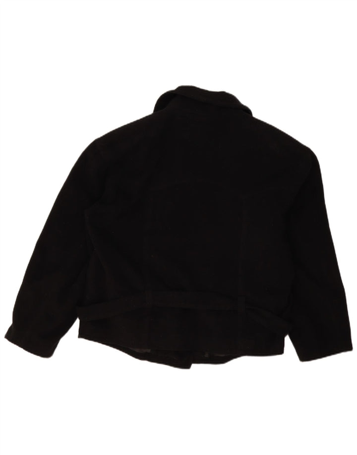 Jaqueta de motociclista vintage feminina UK 14 grande preta